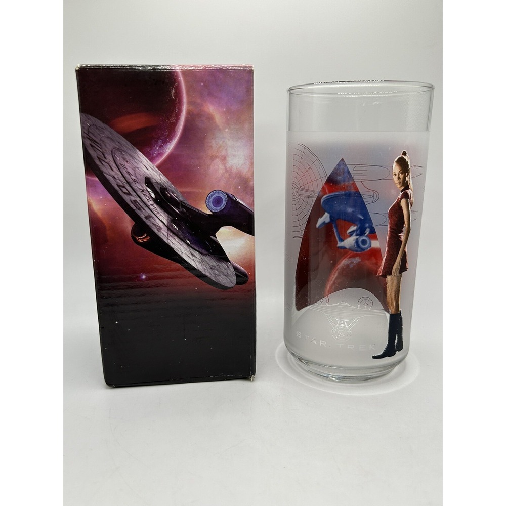 Star Trek Uhura Zoe Saldana Collectable Movie Promotion Glass 6" Box 2008
